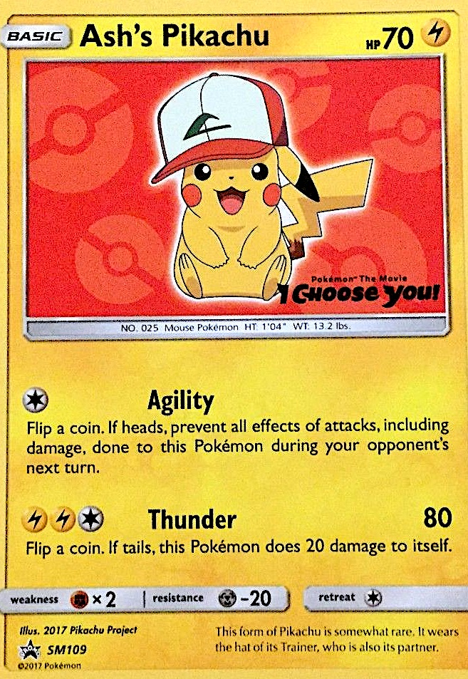 Sun & Moon Promo Ash's Pikachu #109
