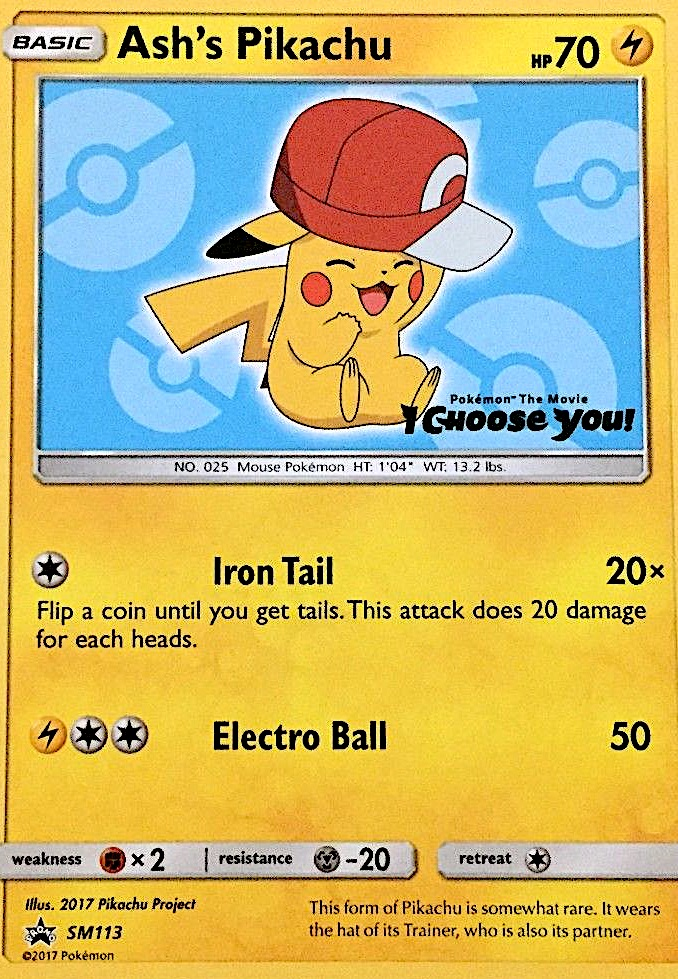 Sun & Moon Promo Ash's Pikachu #113