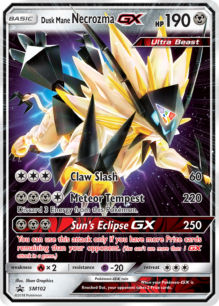 Sun & Moon Promo Dusk Mane Necrozma GX #102