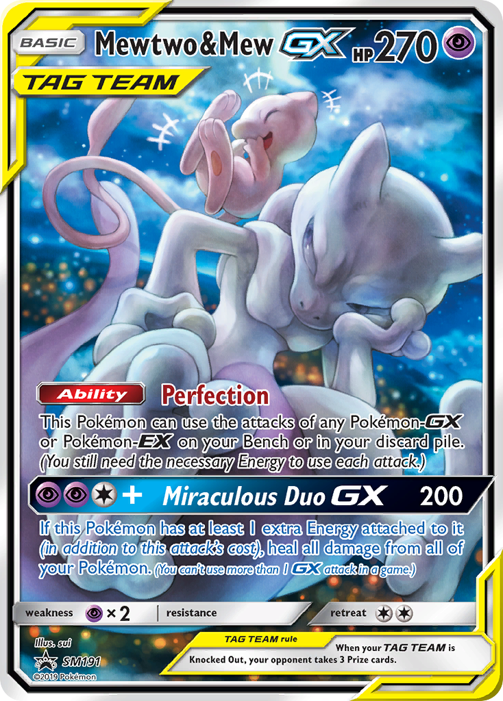 Sun & Moon Promo Mewtwo & Mew GX #191