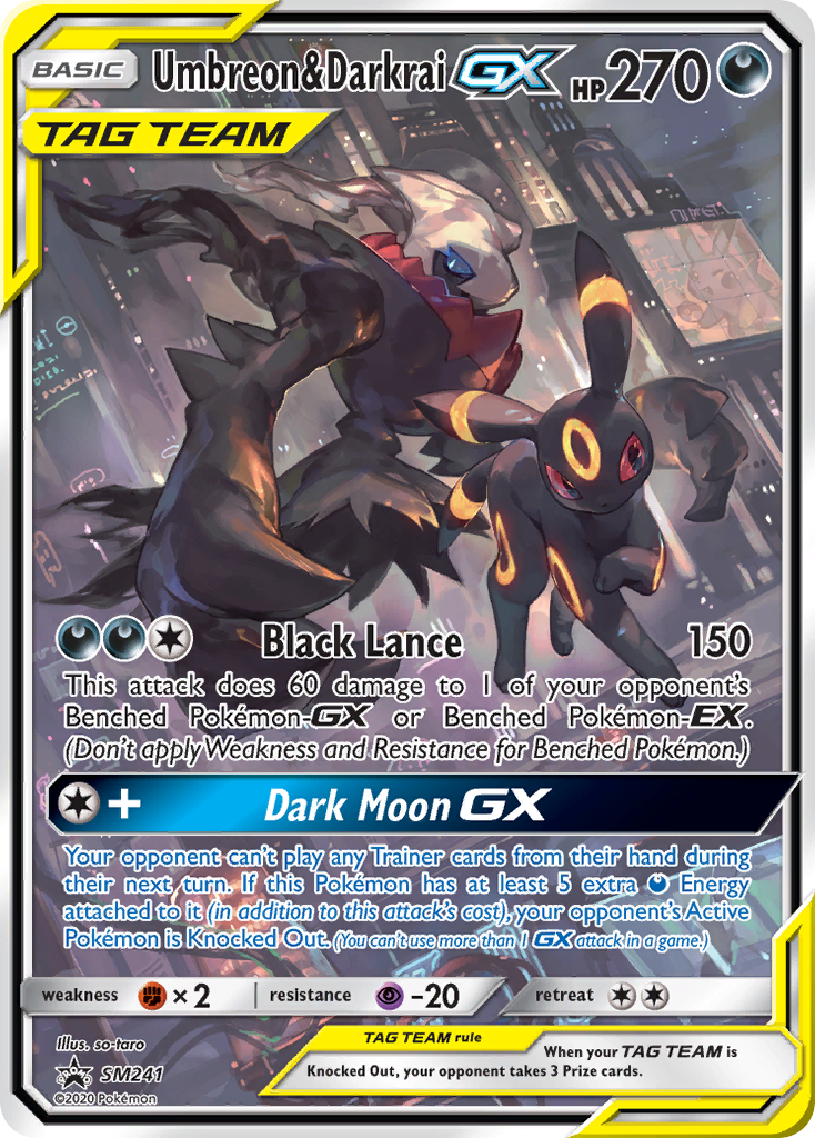 Sun & Moon Promo Umbreon & Darkrai GX #241