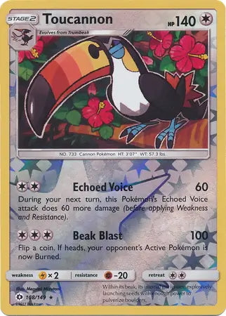 Sun & Moon Toucannon #108/149 reverse holo
