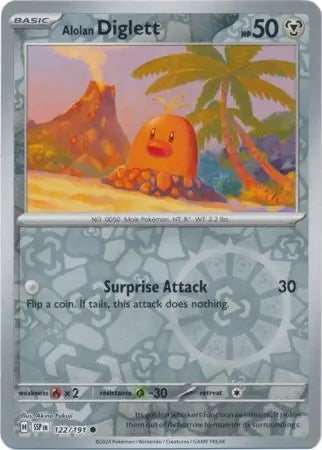 Surging Sparks Alolan Diglett #122/191 reverse holo