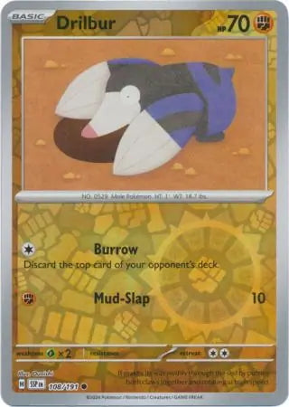 Surging Sparks Drilbur #108/191 reverse holo