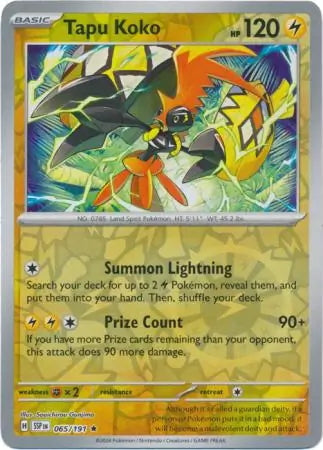 Surging Sparks Tapu Koko #65/191 reverse holo