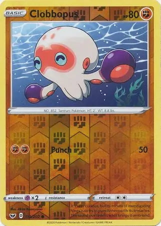 Sword & Shield Clobbopus #112/202 reverse holo