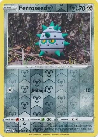 Sword & Shield Ferroseed #130/202 reverse holo