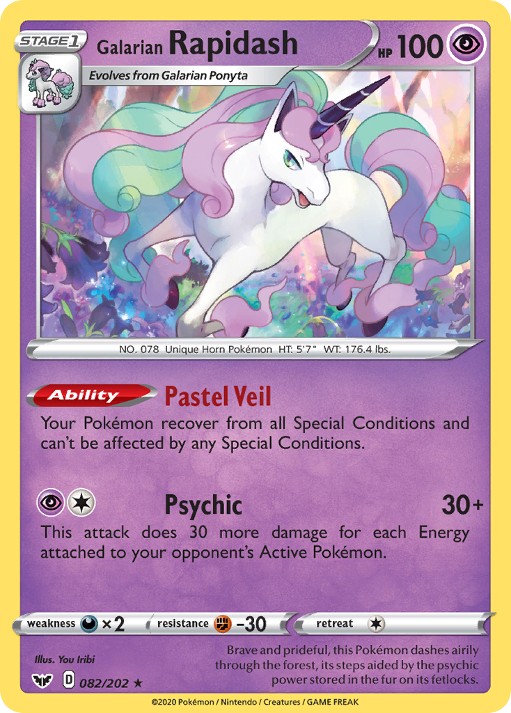Sword & Shield Galarian Rapidash #82/202