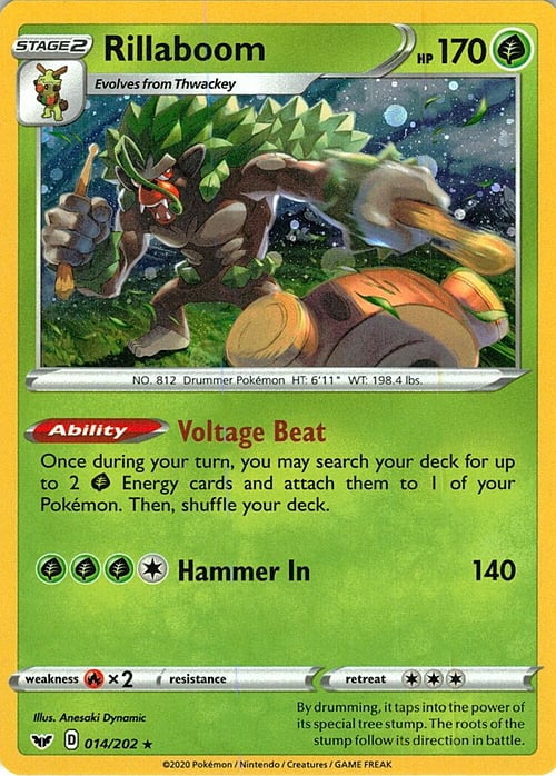 Sword & Shield Galaxy Holo Rillaboom #14/202
