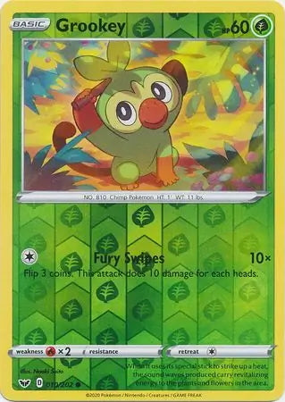 Sword & Shield Grookey #10/202 reverse holo