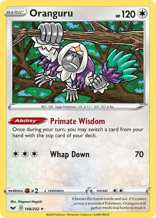 Sword & Shield Holo Oranguru #148/202