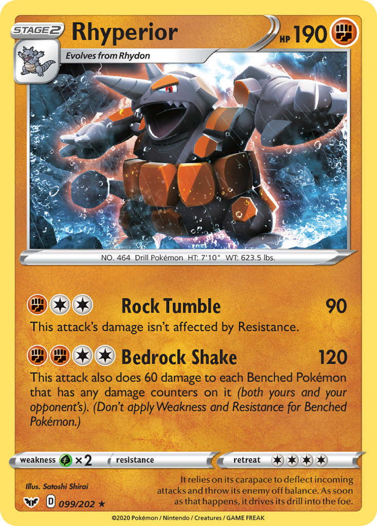 Sword & Shield Holo Rhyperior #99/202