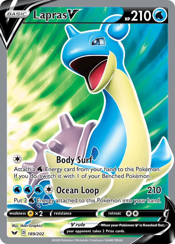 Sword & Shield Lapras V #189/202