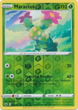 Sword & Shield Maractus #7/202 reverse holo