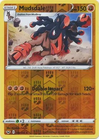 Sword & Shield Mudsdale #106/202 reverse holo
