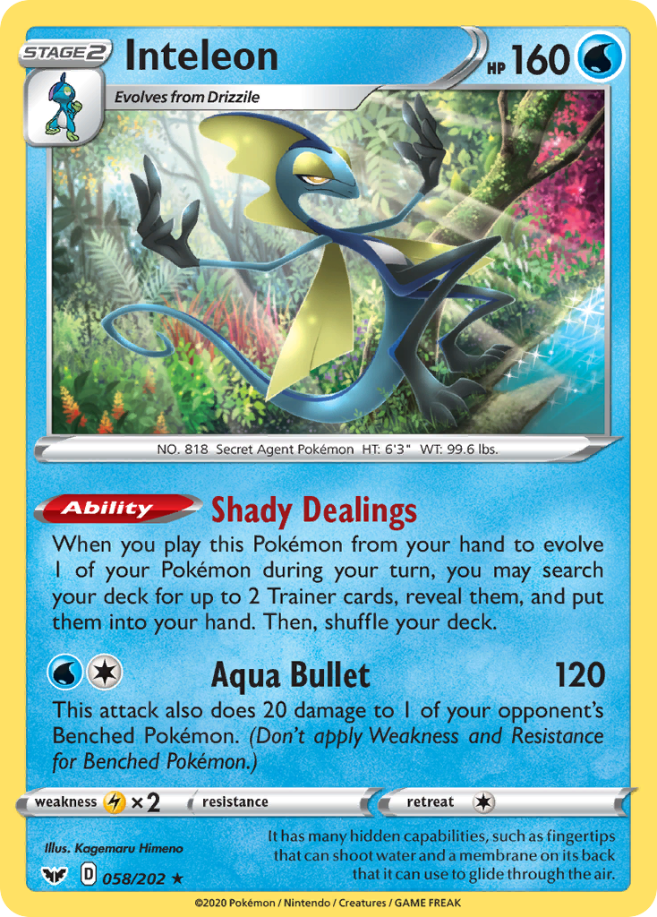 Sword & Shield Non - Holo Inteleon #58/202