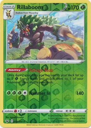 Sword & Shield Rillaboom #14/202 reverse holo