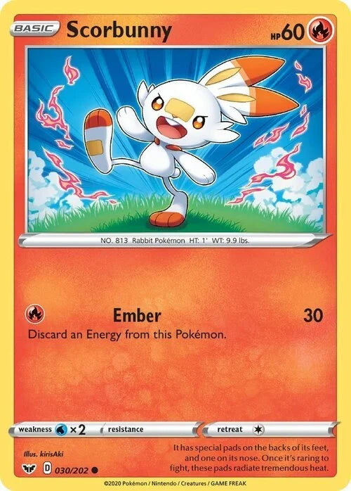 Sword & Shield Scorbunny #30/202 Galaxy Holo