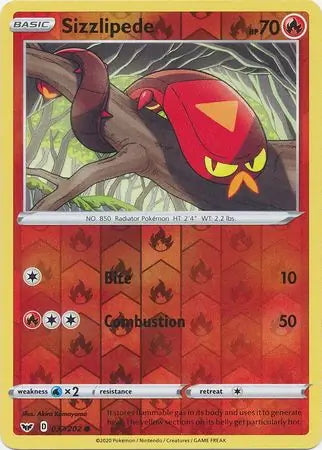 Sword & Shield Sizzlipede #37/202 reverse holo