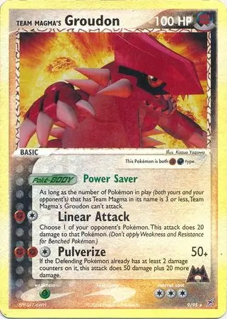Team Magma v Aqua Team Magma's Groudon #9/95 reverse holo