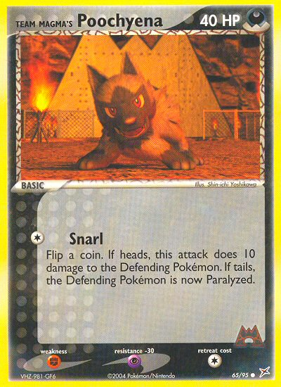 Team Magma v Aqua Team Magma's Poochyena #65/95