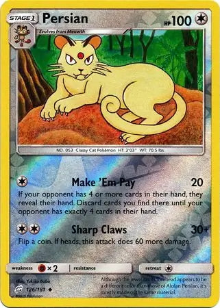 Team Up Persian #126/181 reverse holo