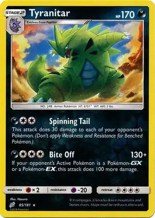 Team Up Tyranitar #85/181 reverse holo