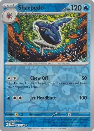 Temporal Forces Sharpedo #43/162 reverse holo