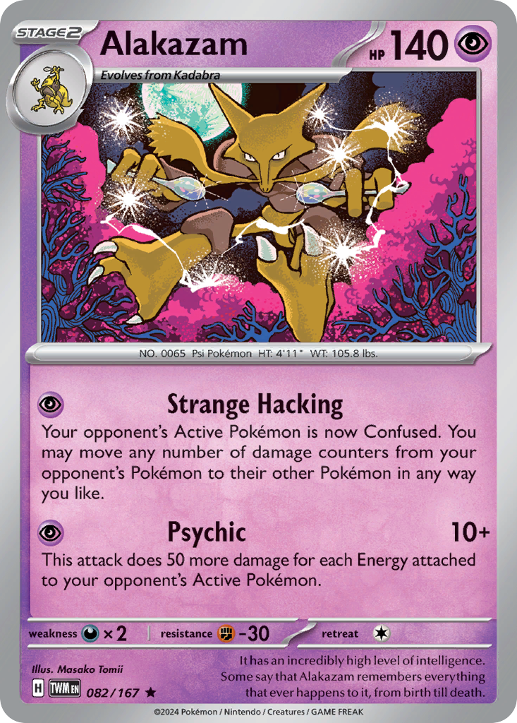 Twilight Masquerade Holo Alakazam #82/167