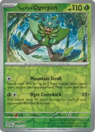 Twilight Masquerade Reverse Holo Teal Mask Ogerpon #24/167