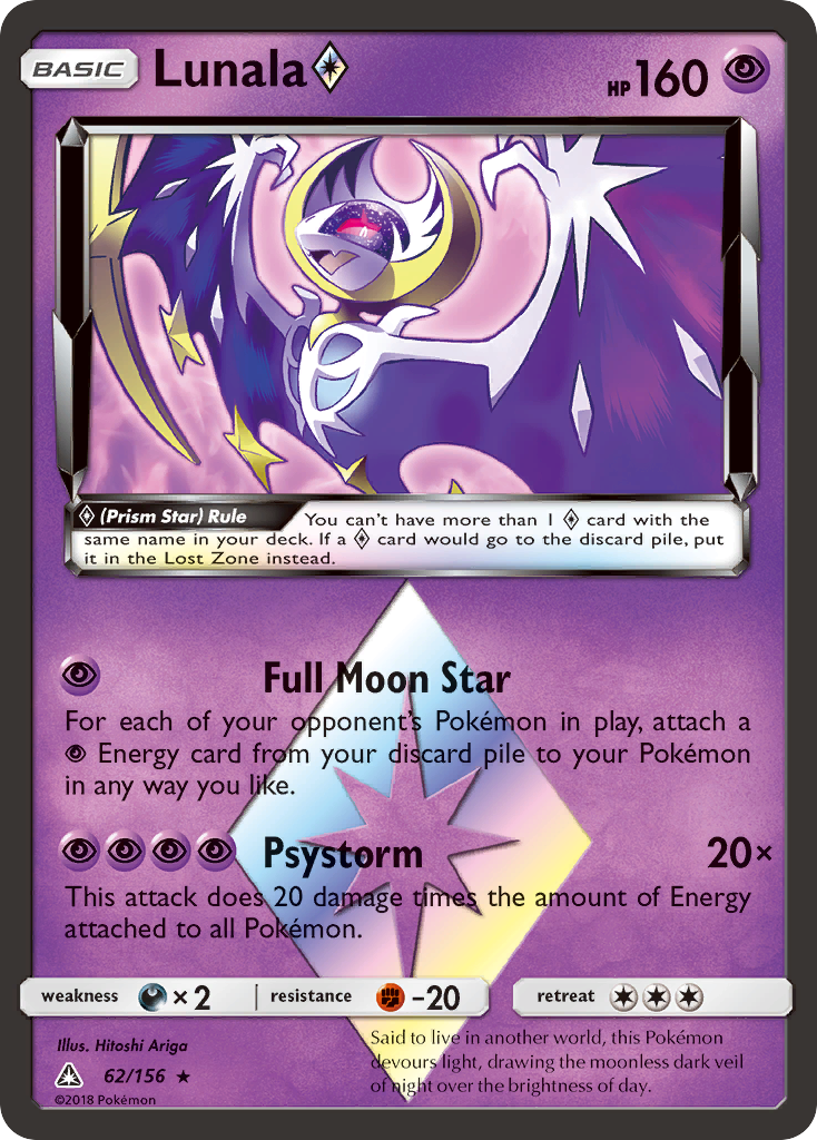 Ultra Prism Lunala Prism Star #62/156