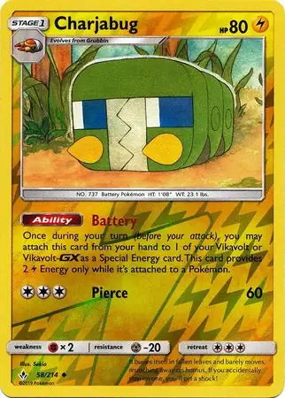 Unbroken Bonds Charjabug #58/214 reverse holo