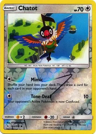 Unbroken Bonds Chatot #162/214 reverse holo