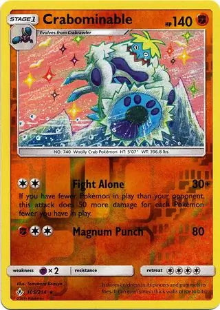 Unbroken Bonds Crabominable #105/214 reverse holo