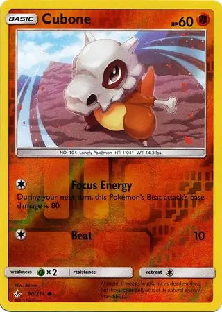 Unbroken Bonds Cubone #90/214 reverse holo