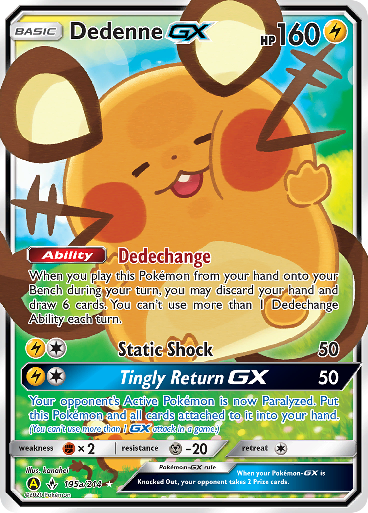 Unbroken Bonds Dedenne GX #195a/214 Alternate Art