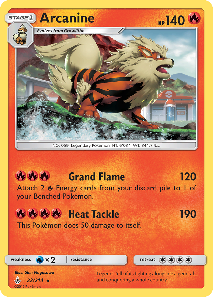 Unbroken Bonds Holo Arcanine #22/214
