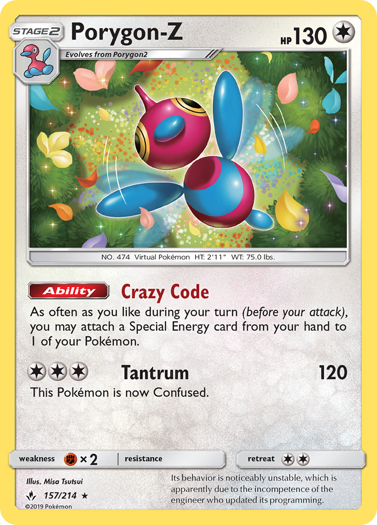 Unbroken Bonds Holo Porygon-Z #157/214