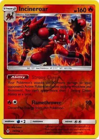 Unbroken Bonds Incineroar #29/214 reverse holo