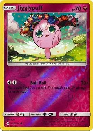 Unbroken Bonds Jigglypuff #134/214 reverse holo