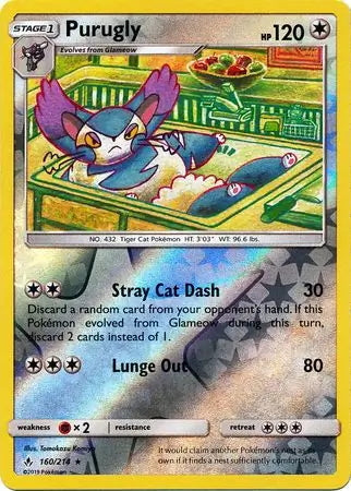 Unbroken Bonds Purugly #160/214 reverse holo