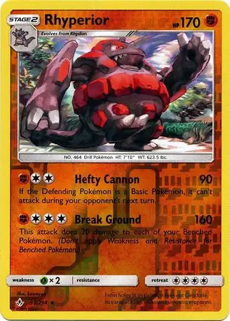 Unbroken Bonds Rhyperior #95/214 reverse holo