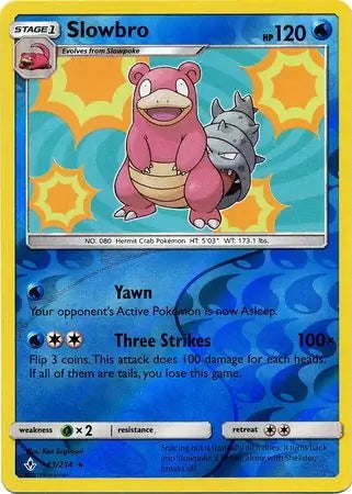 Unbroken Bonds Slowbro #43/214 reverse holo