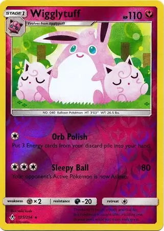 Unbroken Bonds Wigglytuff #135/214 reverse holo