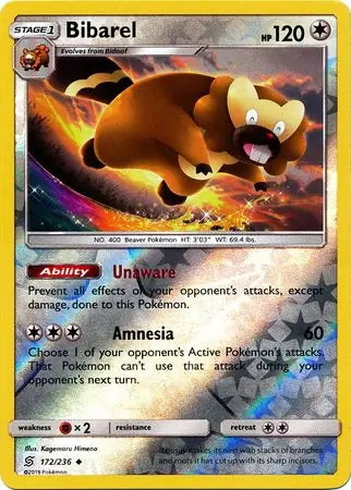 Unified Minds Bibarel #172/236 reverse holo