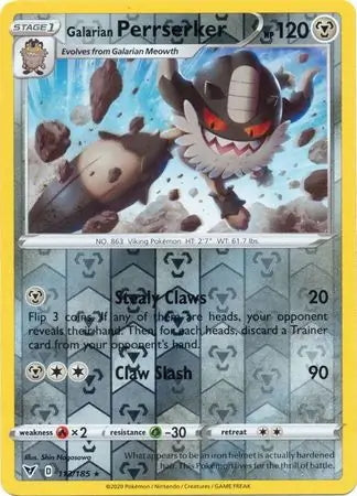 Vivid Voltage Galarian Perrserker #113/185 reverse holo