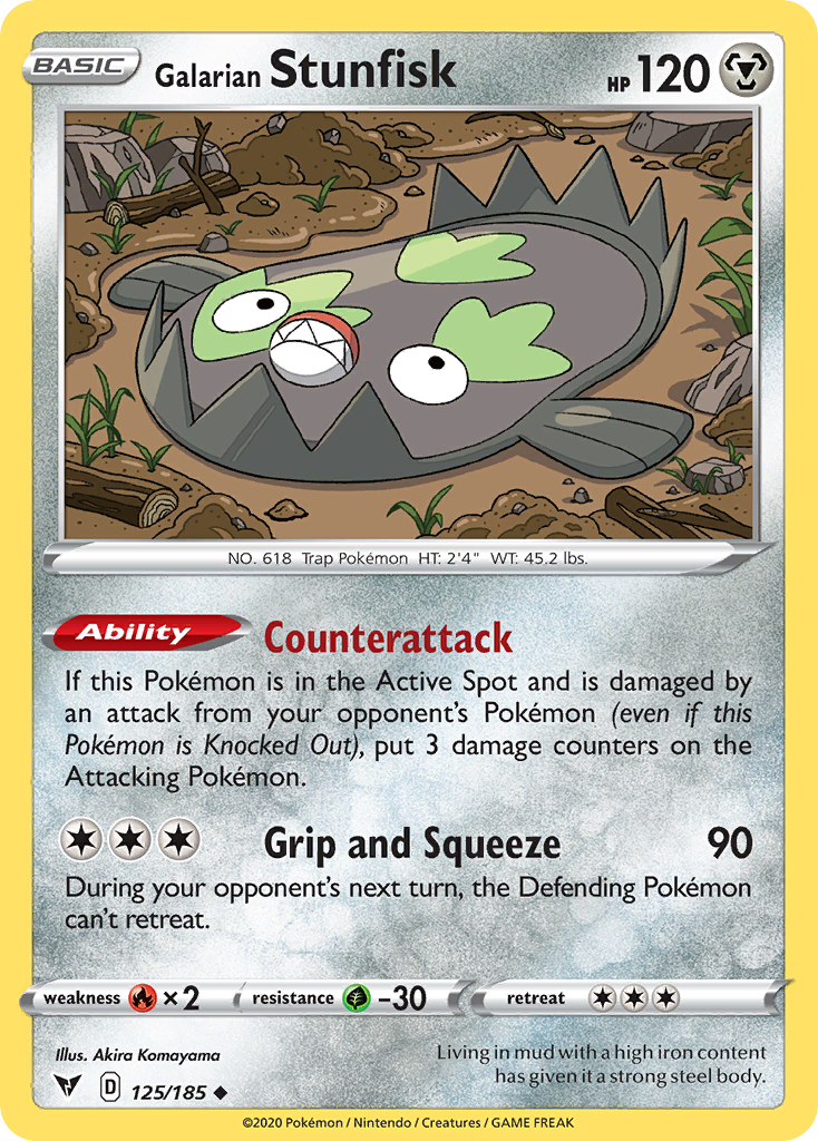 Vivid Voltage Galarian Stunfisk #125/185