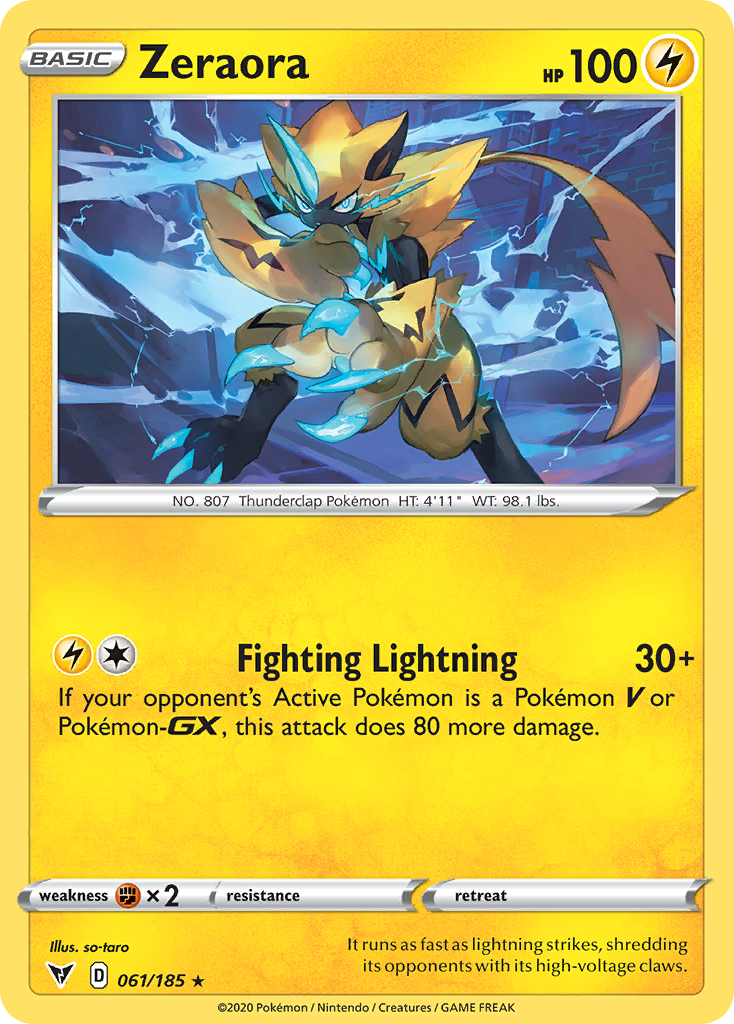 Vivid Voltage Holo Zeraora #61/185