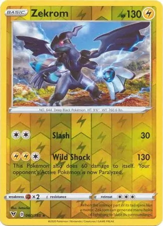 Vivid Voltage Zekrom #60/185 reverse holo
