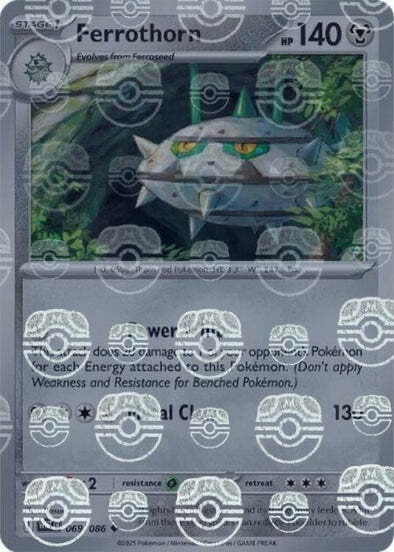 White Flare Ferrothorn #69/86 Masterball Holo